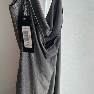 Bebe Metallic Cowl Neck Dress